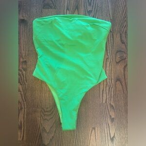 Zara one-piece swimsuit neon green size S